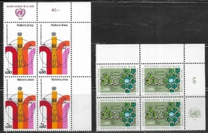 United Nations, Geneva, MNH, #24 & #33, Imprint Blocks of 4, Issued 1972 - Picture 1 of 1