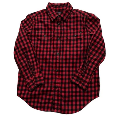 Camisa Polo Ralph Lauren Niños Talla 6 Manga Larga Bolsillos con Botones Rojo a Cuadros Foto 1 de 4