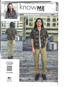 Know Me by mimi G ME2056 Sewing Pattern Men's Front Button Shirt Pants 34-42 - Picture 1 of 4