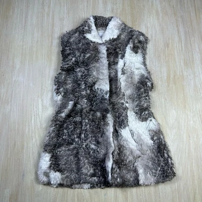 Cabi Aspen Faux Fur Vest XS Brown Cream Full Zip Cozy Casual Chic Layering #3179 - Image 1 of 4