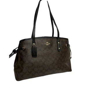 Coach Signature Kordelzug Carryall Satchel Handtasche Geldbeutel F57842 - Bild 1 von 10