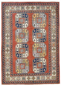 Handmade Kazak Oushak Rug 4X6 ft Geometric Modern Style Oriental Carpet Pakistan - Picture 1 of 12