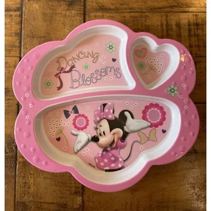 Disney MiNNIE Mouse 3 PARTITIONS “Dancing Blossoms”- Zak Design BPA - Picture 1 of 7