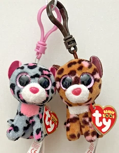 Ty Beanie Boos Key Clips - TASHA Y PARCHES los leopardos - 2015, 16 retirados - MWT - Imagen 1 de 10