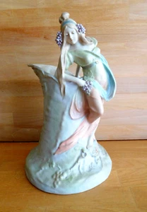 GROSSER JUGENDSTIL UNBESCHRIFTET ERNST WAHLISS WEIBLICHER HENKEL KRUG IN PASTELLFARBEN - Bild 1 von 17
