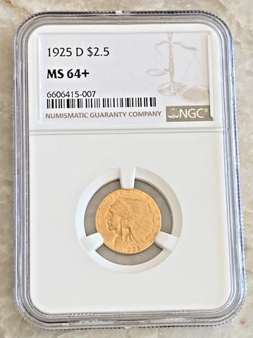 1925-D Gold Indian $2.50 Quarter Eagle - NGC MS64+  - $2.5  $2 1/2 Cover