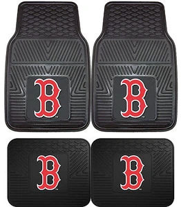 Juegos de tapetes de 2 y 4 piezas de alta resistencia de los Medias Rojas de Boston para automóviles, camionetas y SUV - Imagen 1 de 4