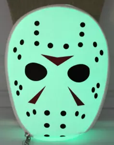 Bioworld Friday The 13th Womens Make Up Bag Jason Mask Glow In Dark Zippered New - Picture 1 of 13