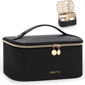 Prite Makeup Bag, Large Capacity Portable Travel Cosmetic Bag, Waterproof Makeup - Picture 1 of 12