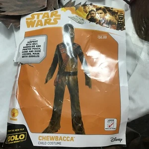 Boys Star Wars Chewbacca Halloween Costume L 12-14 New Opened Package. - Picture 1 of 2