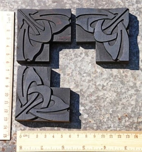 letterpress corners wooden printing blocks ornaments Art Nouveau wood frame o|d~ - Picture 1 of 3