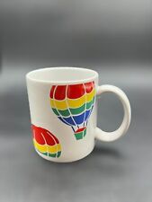 VINTAGE Rainbow FTD Pick Me Up COLORFUL HOT AIR BALLOONS COFFEE MUG CUP