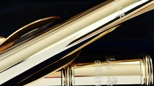 24kt Gold Querflöte 999 Gold Flute 24kt Flauta oro amarillo Flûte or jau - Bild 1 von 7