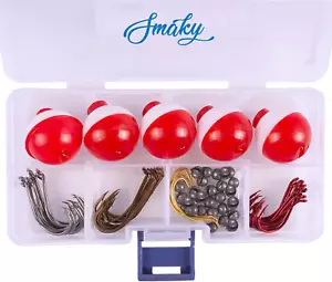 Fishing Tackle Kit Beginners Equipment 80 Pcs-Includes Fishing Hooks Bobbers Cir - Picture 1 of 7