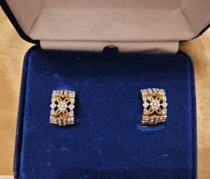 CAMROSE and KROSS JBK Ornate Crystal Hoop Style Earrings - Picture 1 of 13