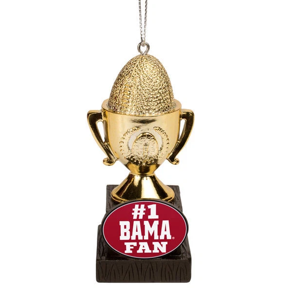 Alabama Crimson Tide Logo Football NCAA #1 Fan Trophy Holiday Tree Xmas Ornament - Image 1 of 1