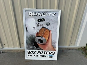 "Letrero publicitario vintage de metal de aluminio estampado con filtros Wix de calidad 23,5""x15,5""" - Imagen 1 de 12