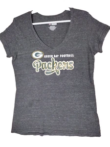 NFL Team Apparel Damen Gr. XL Green Bay Packers V-Ausschnitt grau Shirt - Bild 1 von 10
