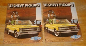 Lot of 2 1981 Chevrolet / Chevy Square Body Pickup Car Dealer Sales Brochures - Picture 1 of 5