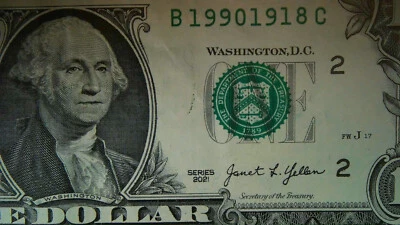 2021 Series $1 Dollar Birth Years 1990 & 1918 B19901918C - Image 1 of 3