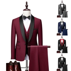 Herrenanzug Jacke Blazer Smoking Sakko Blau Schwarz Grau Business Hochzeit Reise - Bild 1 von 14