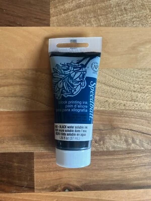 Speedball Block Printing Ink Black 37ml Water-Soluble New