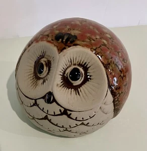 Ceramic Brown Owl 3” X 5” Hollow Glossy Finish - Picture 1 of 6