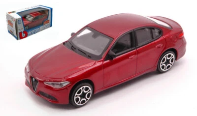 MODELLINO AUTO STATICO BURAGO ALFA ROMEO GIULIA 2016 ROSSO MODELLISMO SCALA 1:43 - Immagine 1 di 2
