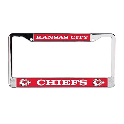 Quadro de placa Kansas City Chiefs NFL 3D poliuretano cromado para carro-caminhão - Imagem 1 de 3