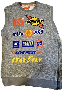 BornFly Anytown EE. UU. Hombres M Pullover Chaleco Bolsillos Laterales con Cremallera - Imagen 1 de 9