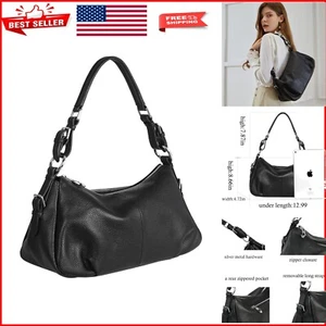 Designer Black Leather Shoulder Bag - Multi-Purpose Handbag for Every Occasion - Picture 1 of 8