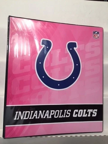 Indianapolis Colts C.R. Gibson  (3 Ring Binder) 10" X 11.56" New (Pink) Cover