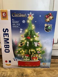 Christmas Kids Toys DIY Tree Bricks Building Music LED Blocks Rotating SEMBO - Picture 1 of 2