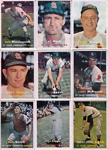 1957 vintage baseball CARDINALS partial team set 18 cards 4 RC Fair-VG-Ex - Picture 1 of 2