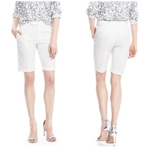 NUEVO Pantalones Cortos Banana Republic Mujer Bermudas Trailored Rayas Elastizados 8 Nuevos con Etiquetas - Imagen 1 de 6