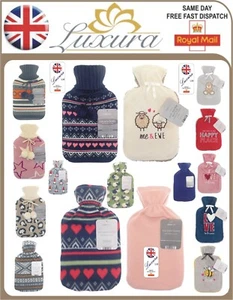 Wärmflasche & Bezug groß Naturkautschuk Strickfleece Sherpa Kunstfell (2L) - Bild 1 von 42