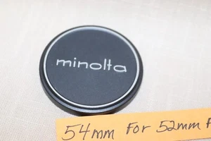Orig Vtg MINOLTA 54mm Metal FRONT LENS CAP Push-On FITS 52mm Filter Sized Lenses - Picture 1 of 8