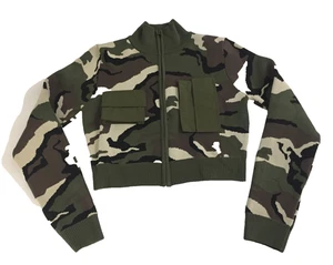 Chaleco corto REHAB LAB para mujer estampado militar cremallera completa mangas largas talla L - Imagen 1 de 12