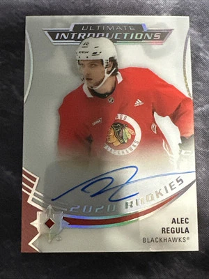 2020-21 Ultimate - Ultimate Introductions Autographs UI58 Alec Regula Blackhawks - Image 1 of 2