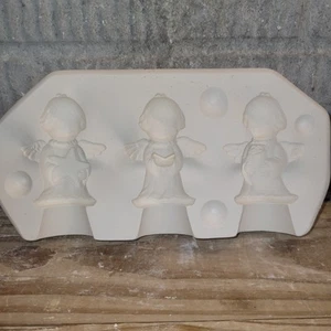 Scioto S-3874 Ceramic Slip Mold 3 Cute Angel Figurines Star Stocking 3.5 Inch - Picture 1 of 8