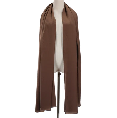 Bufanda Dusan nueva con etiquetas 100 % seda talla única marrón cacao liso hecha en Italia Foto 1 de 4