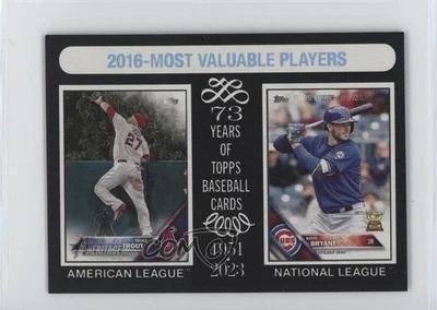 2024 Topps Heritage Mini MVP Black Border /50 Kris Bryant Mike Trout #209 - Image 1 of 2