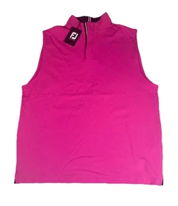 Footjoy Stretch Jersey 1/4 Zip Vest Hot Pink Golf Stretch Men’s Large - Picture 1 of 9