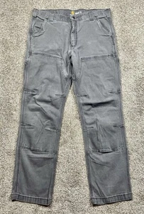 Carhartt Double Knee Carpenter Pants Grey Men’s Size 36x32 Workwear - Picture 1 of 6