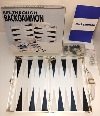 Wie neu: durchsichtiges hochwertiges Backgammon im Koffer Berliner Spielkarten - Bild 1 von 4
