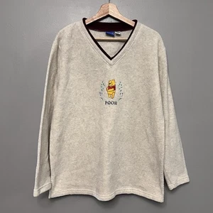 Sudadera De Colección Años 90 Disney Pooh Cuello en V Bordada Pooh Bear con Diseño Floral LG - Imagen 1 de 7