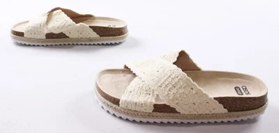 Asos 女式 Jessica Cross Strap Espadrille 凉鞋 LB3 白色钩针编织 美国:9 英国:7 — 第 1/4 张图片