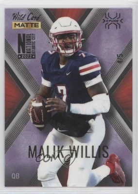 2022 MATTE National Convention Red - Purple X /5 Malik Willis #MXPN-21 Rookie RC - Image 1 of 2