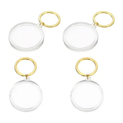 Plastic Coin Holder Keychain, 4Pcs Coin Case with Key Ring, Golden Foto 1 de 4