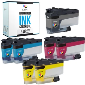 Paquete de 7 cartuchos de impresora compatibles Brother LC406 para J4335DW, J4340DW, J4345DW - Imagen 1 de 7